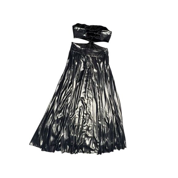 Women’s RAMY BROOK metallic silver Destiny strapless open back Gown dress size10 - Picture 7 of 10